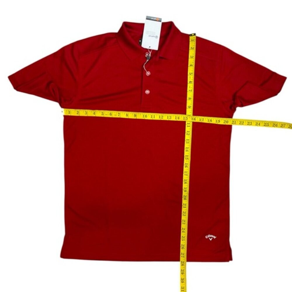 Callaway Golf Polo Shirt Opti Dri CGM211 Chili Pepper Red Men’s Small - Picture 8 of 15